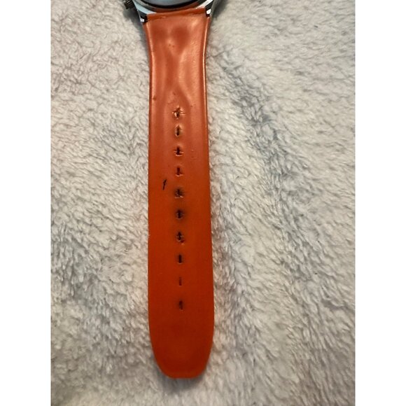 Men's Montres Carlo Faux Chronograph Watch With Orange Neoprene Band & Stainless - Picture 8 of 9